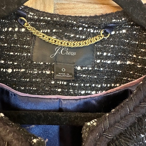 J.Crew Tweed Lurex Lady Coat with Braided Trim- Metallic Size 0 - Picture 5 of 7